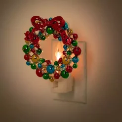 Discount Colorful Christmas Wreath Nightlight Christmas Decorations