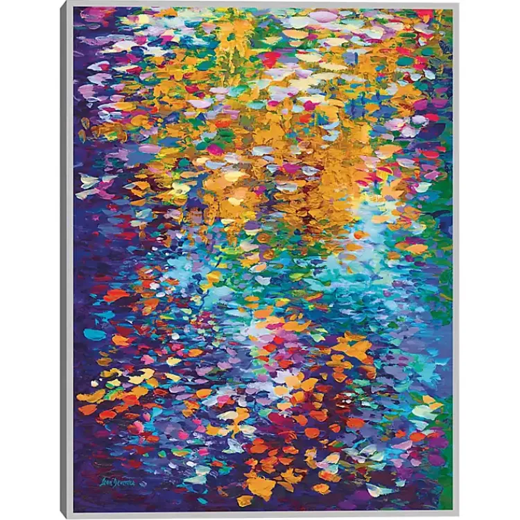 Kirklands Home Canvas Art|Colorful Dance of Leaves Framed Canvas Art Print