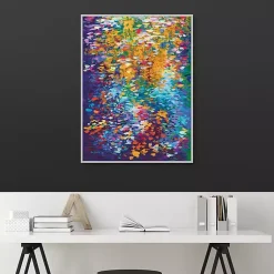Kirklands Home Canvas Art|Colorful Dance of Leaves Framed Canvas Art Print