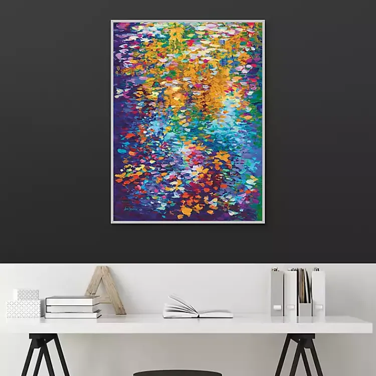 Kirklands Home Canvas Art|Colorful Dance of Leaves Framed Canvas Art Print