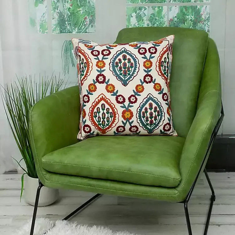 Sale Colorful Embroidered Florina Pillow Pillows