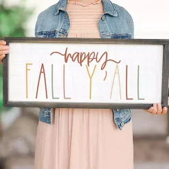 Colorful Happy Fall Yall Framed Plaque Fall
