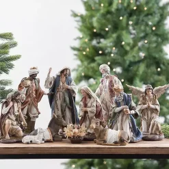 Hot Colorful Nativity Scene, Set of 11 Christmas Decorations