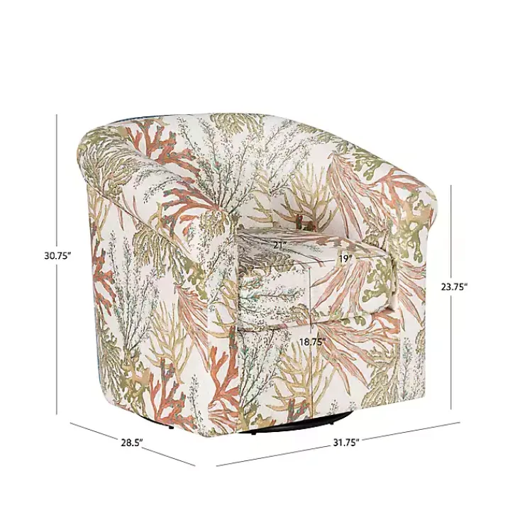 Kirklands Home Accent Chairs|Colorful Ocean Bonnie Swivel Accent Chair Green