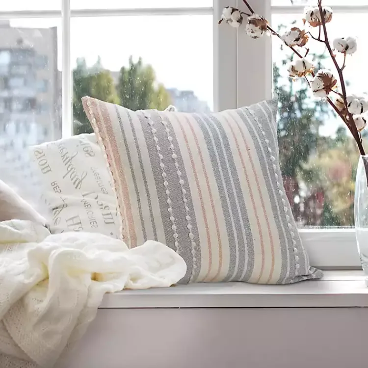 Hot Colorful Textured Striped Accent Pillow Pillows