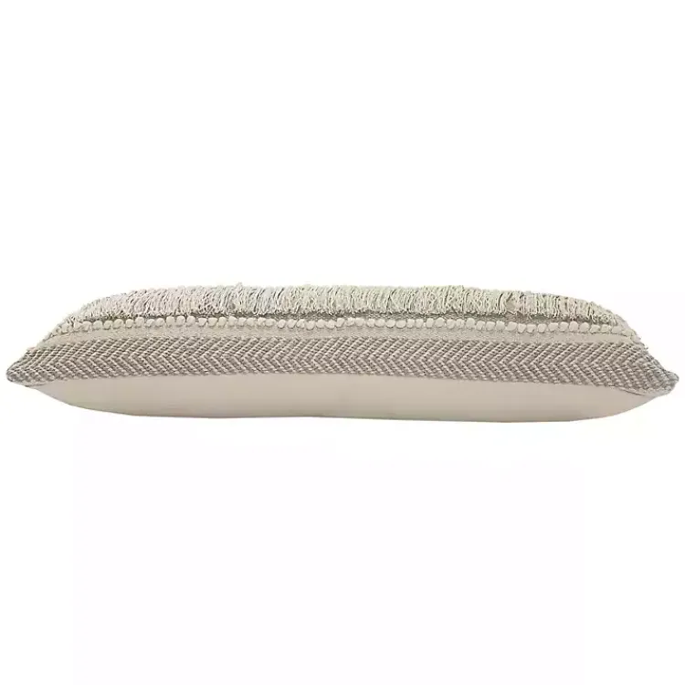 Best Comfort Beige Knots & Fringe Lumbar Pillow Pillows