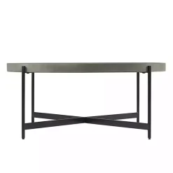 Kirklands Home Coffee Tables|Concrete Round Tray Top Coffee Table