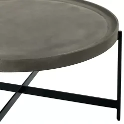 Kirklands Home Coffee Tables|Concrete Round Tray Top Coffee Table