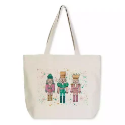 Discount Confetti Nutcracker Trio Canvas Tote Bag Christmas Decorations