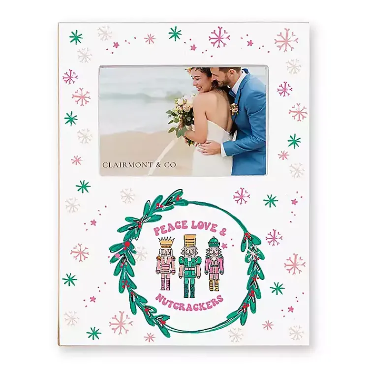 Clearance Confetti Nutcracker Trio Wreath Picture Frame, 4x6 Christmas Decorations