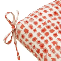 Kirklands Home Outdoor Cushions & Pillows|Coral Checkered Outdoor Bench Cushion