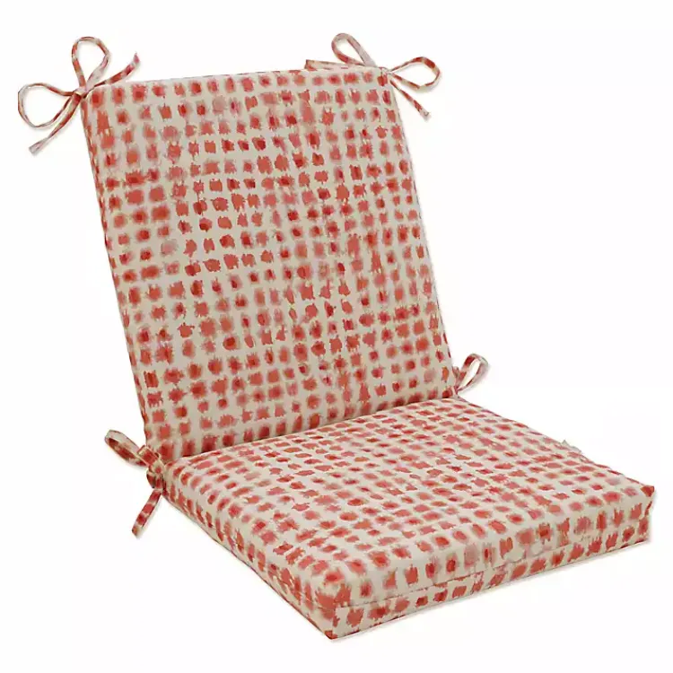 Kirklands Home Outdoor Cushions & Pillows|Coral Checkered Outdoor Chair Cushion