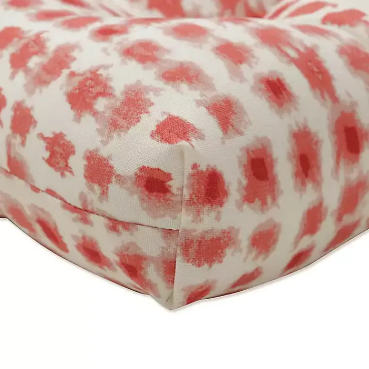 Kirklands Home Outdoor Cushions & Pillows|Coral Checkered Wicker Chair Cushions, Set of 2