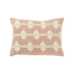 Sale Coral Heathered Embroidered Diamond Throw Pillow Pillows