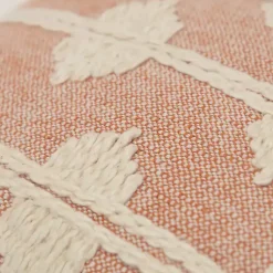 Sale Coral Heathered Embroidered Diamond Throw Pillow Pillows