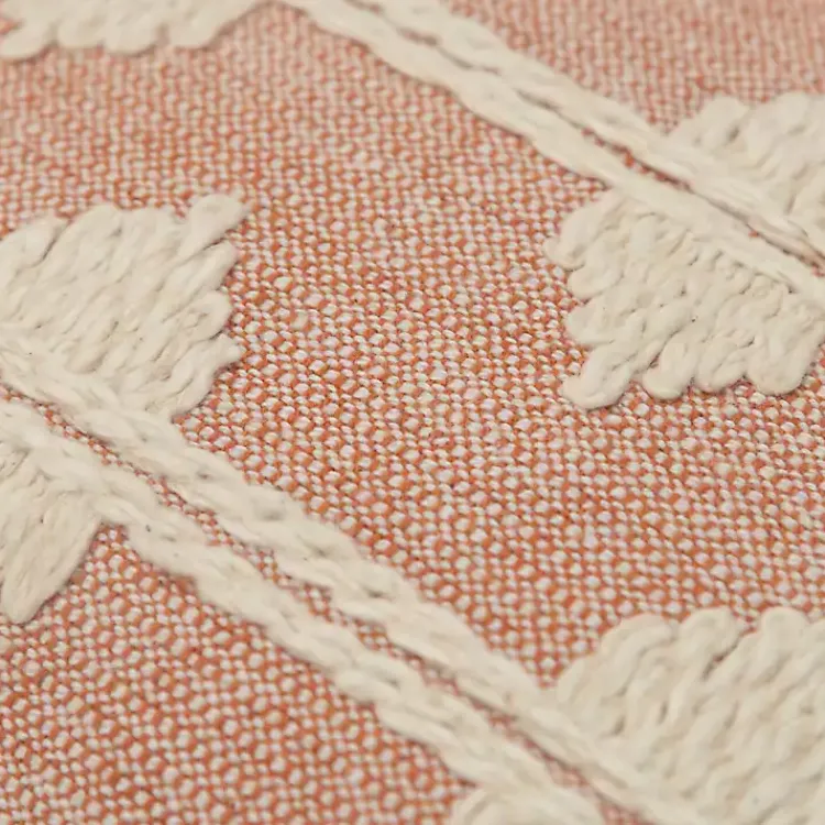 Sale Coral Heathered Embroidered Diamond Throw Pillow Pillows