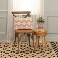 Sale Coral Heathered Embroidered Diamond Throw Pillow Pillows