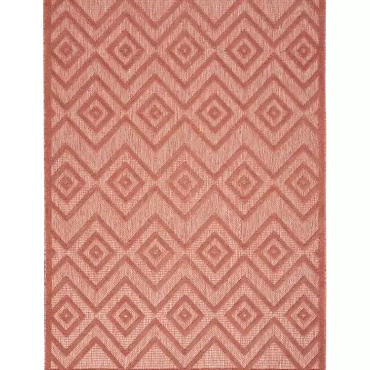 Kirklands Home Outdoor Rugs|Coral Diamond Indoor/Outdoor Area Rug, 4x6 Orange
