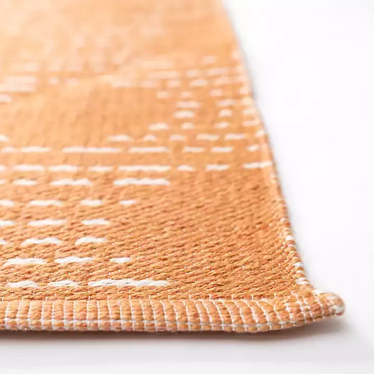 Kirklands Home Outdoor Rugs|Coral Shibori Outdoor Area Rug, 5x7 Orange