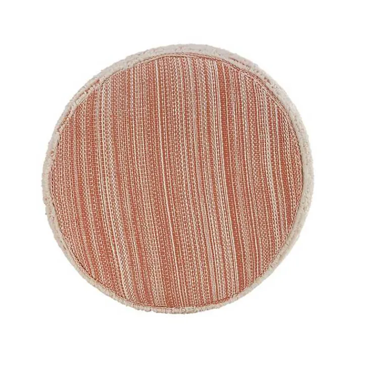 Online Coral Tropical Textured Distressed Pouf Poufs & Floor Cushions