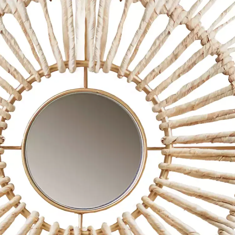Kirklands Home Decorative Mirrors|Corn Husk Wrapped Mirrors, Set of 3