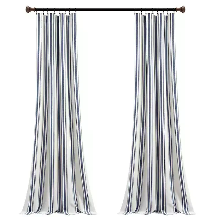 Kirklands Home Curtains & Drapes|Cotton Candy Farmhouse Curtain Panel Set, 108 in. Blue