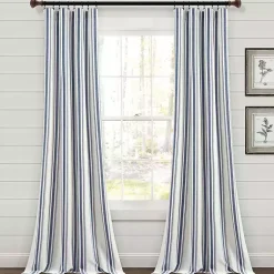 Kirklands Home Curtains & Drapes|Cotton Candy Farmhouse Curtain Panel Set, 108 in. Blue