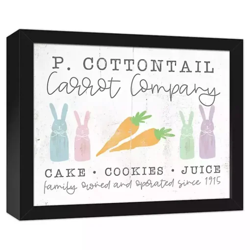 Best Cottontail Carrot Co. Framed Canvas Art Print Easter Decorations