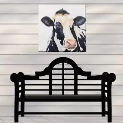 Kirklands Home Outdoor Wall Decor|Cow Portrait Outdoor Canvas Art Print