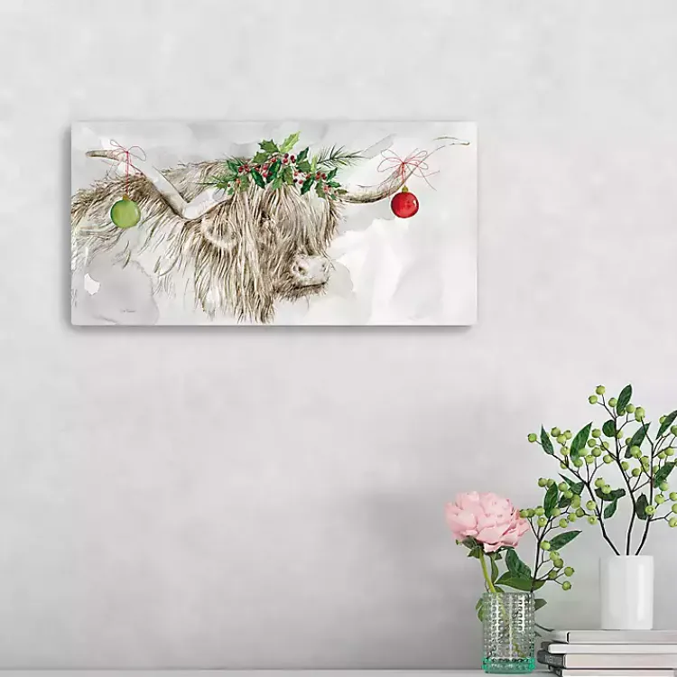 Sale Cow with Ornaments Canvas Art Print Christmas Art & Wall Decor