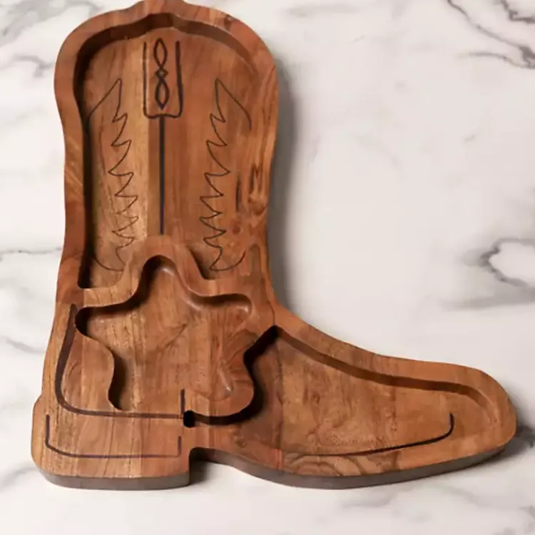 Kirklands Home Serving & Entertaining|Cowboy Boot Chips & Dip Serving Platter Brown