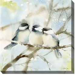 Kirklands Home Outdoor Wall Decor|Cozy Chickadees Outdoor Canvas Art Print
