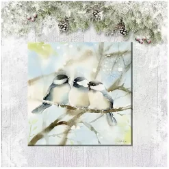 Kirklands Home Outdoor Wall Decor|Cozy Chickadees Outdoor Canvas Art Print