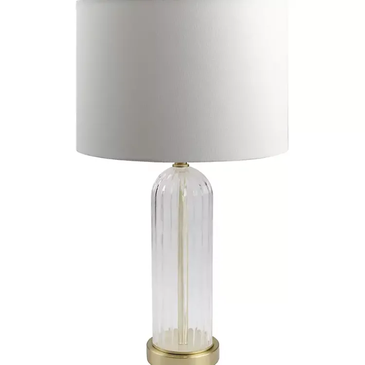 Kirklands Home Table Lamps|Crassula Clear Glass Table Lamp White
