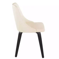 Kirklands Home Dining Chairs|Cream & Black Faux Leather Dining Chairs, Set of 2 Ivory