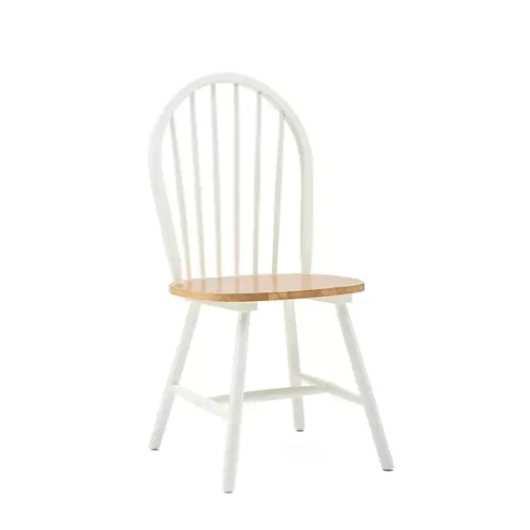 Kirklands Home Dining Chairs|Cream & Natural Wooden Dining Chairs, Set of 2 White