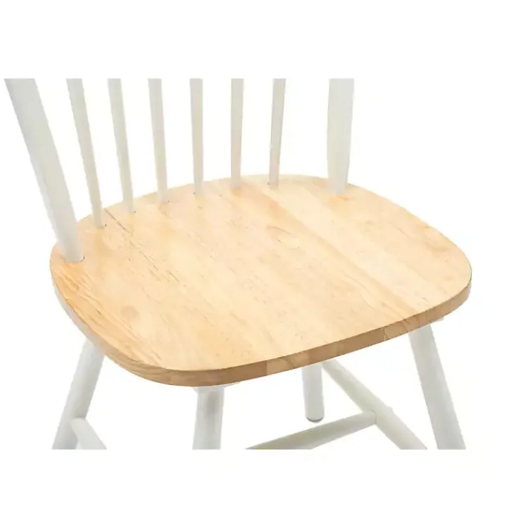 Kirklands Home Dining Chairs|Cream & Natural Wooden Dining Chairs, Set of 2 White