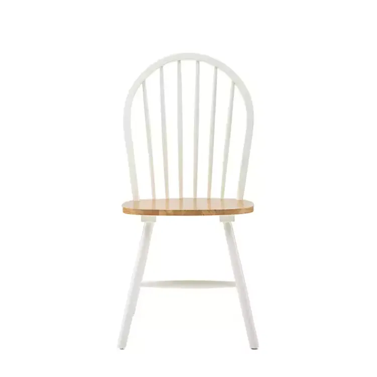 Kirklands Home Dining Chairs|Cream & Natural Wooden Dining Chairs, Set of 2 White