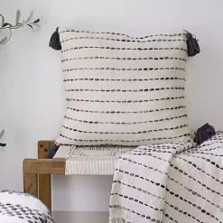 New Cream & Navy Ombre Dash Throw Pillow Pillows