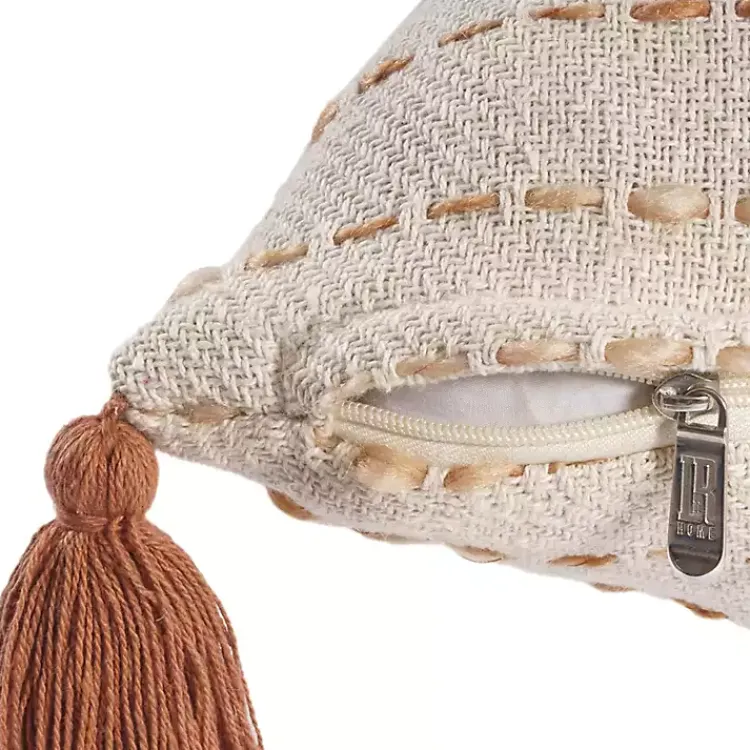 Clearance Cream & Terracotta Ombre Dash Throw Pillow Pillows