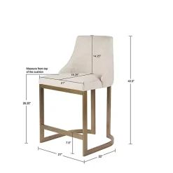 Kirklands Home Bar Stools & Counter Height Stools|Cream and Gold Counter Stool White