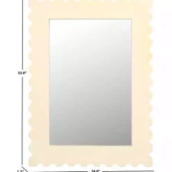 Kirklands Home Decorative Mirrors|Cream Angular Scalloped Nadia Wall Mirror White