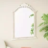 Kirklands Home Decorative Mirrors|Cream Arched Rectangle Scroll Wall Mirror
