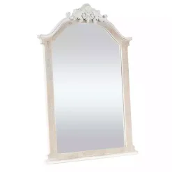 Kirklands Home Decorative Mirrors|Cream Arched Rectangle Scroll Wall Mirror