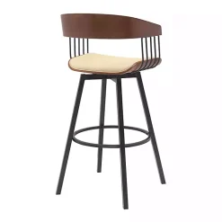 Kirklands Home Bar Stools & Counter Height Stools|Cream Athena Swivel Bar Stool Ivory
