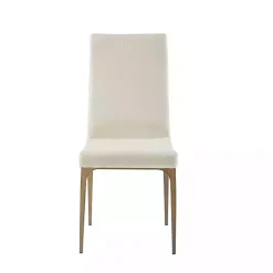 Kirklands Home Dining Chairs|Cream Bronze Metal Base Dining Chairs, Set of 2 Ivory