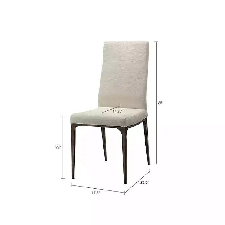 Kirklands Home Dining Chairs|Cream Bronze Metal Base Dining Chairs, Set of 2 Ivory