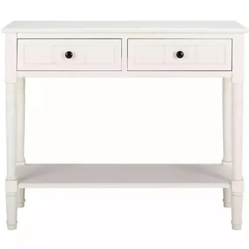 Kirklands Home Console Tables|Cream Carved 2-Drawer Console Table White