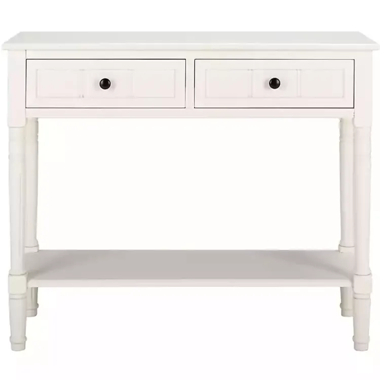 Kirklands Home Console Tables|Cream Carved 2-Drawer Console Table White
