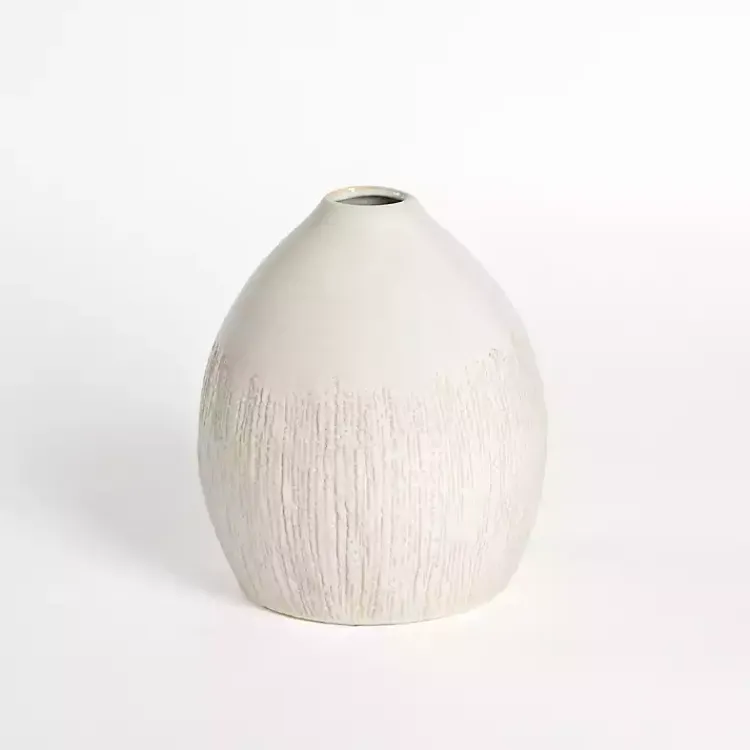 Outlet Cream Ceramic Luca Vase, 12 in. Vases